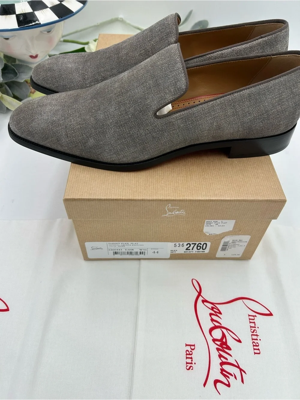 Men's Christian Louboutin Danny flex slip on loafers size 44 made in Italy